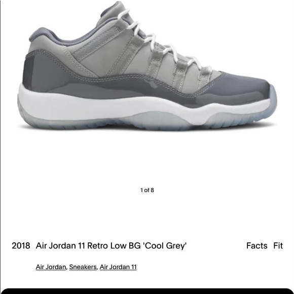 2018 Air Jordan 11 Retro Low Cool Grey - Picture 1 of 6